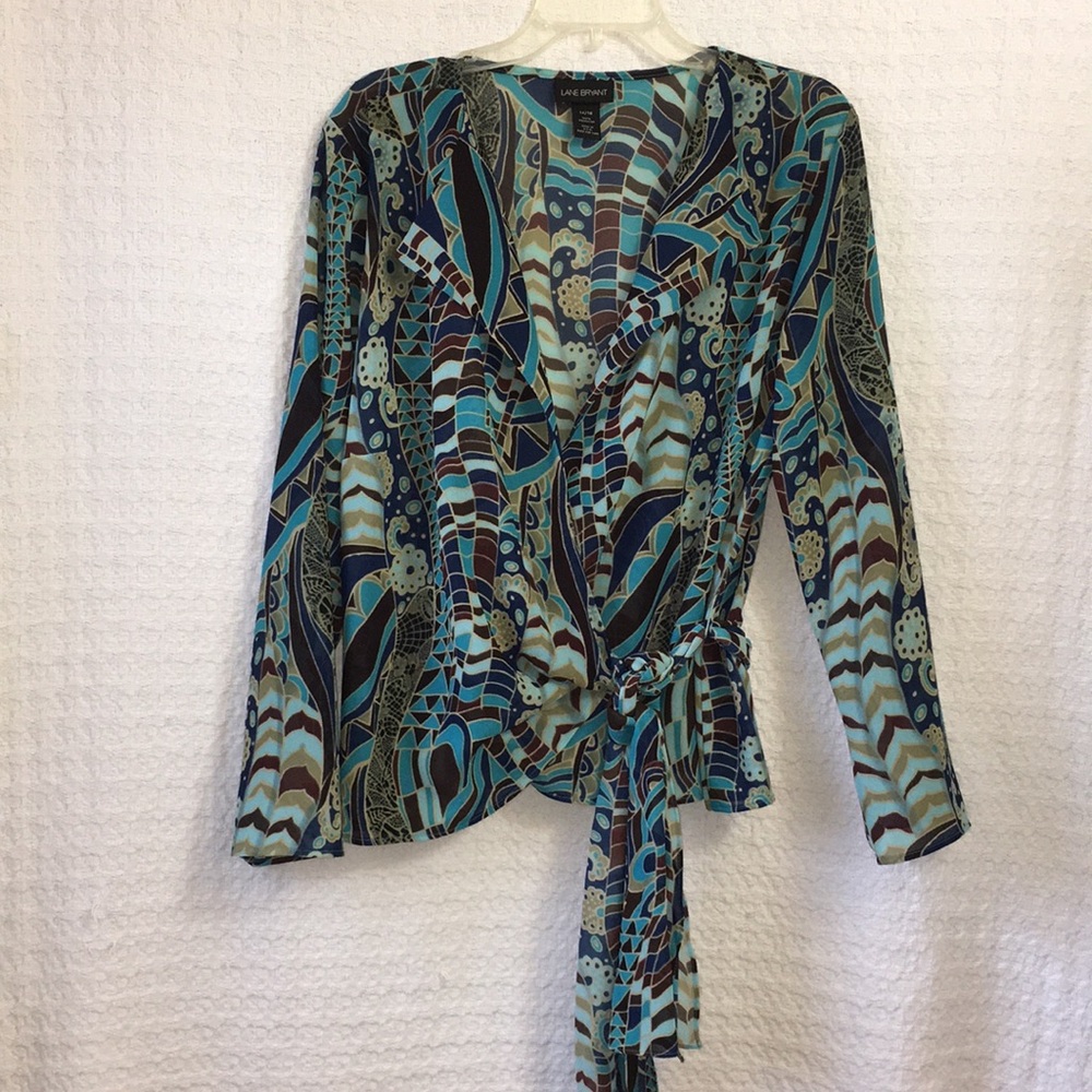 Lane Bryant Multi Color Blouse 14/16 EUC see pics